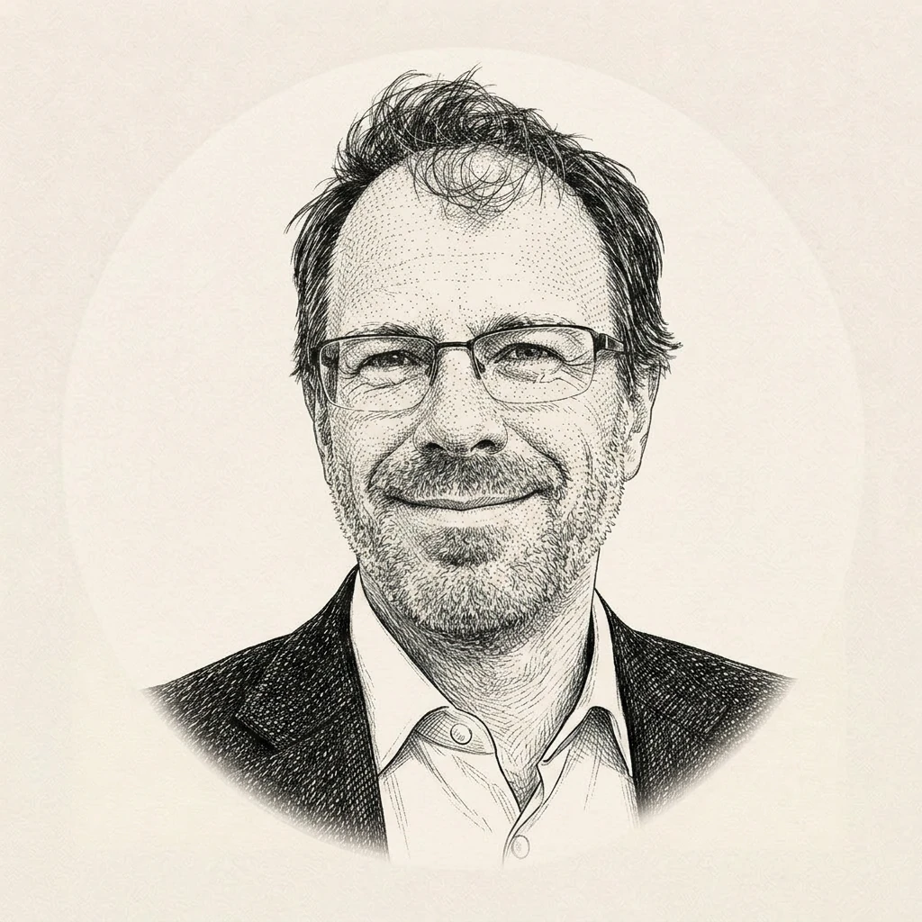 Engraved portrait of Rob Fremont